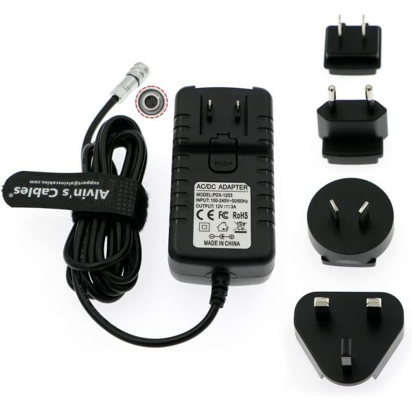 Alvin's Cables BMPCC 4K 6K Universal AC Power Supply Adapter For Blackmagic