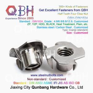 China QBH M4-M10 DIN1624 Stainless Steel Half Teeth Four Claw T Weld Nuts T-Nut on sale