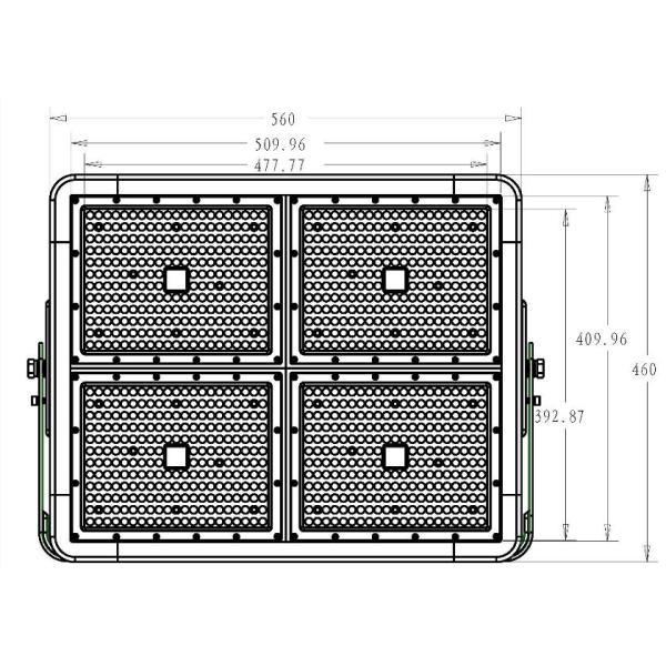 1440W SMD3030 880x560mm 1070 Aluminum Housing Outdoor Black With Blue Boarder LED Flood Light