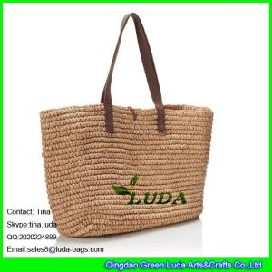 Quality LUDA natural raffia crochet women bag shoulder tote beach bag for sale