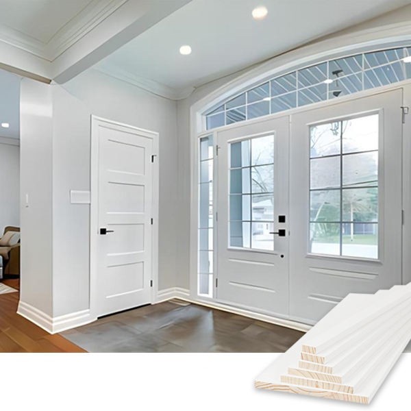 White Paint Strip Wood Moulding Frame Primed MDF Moulding Baseboard