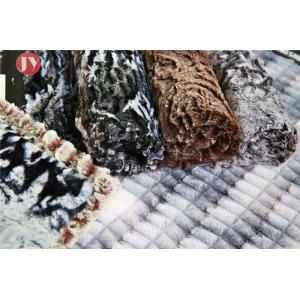 Fake Rabbit Plush Toy Fabric Brushed Printing Warp Tricot Knitting 350 Gsm