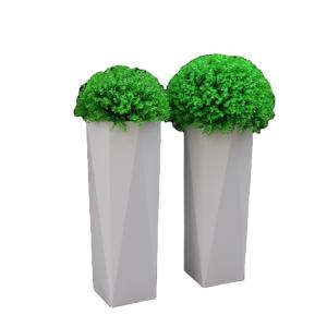 Unbreakable white floor standing flower pots metal planters