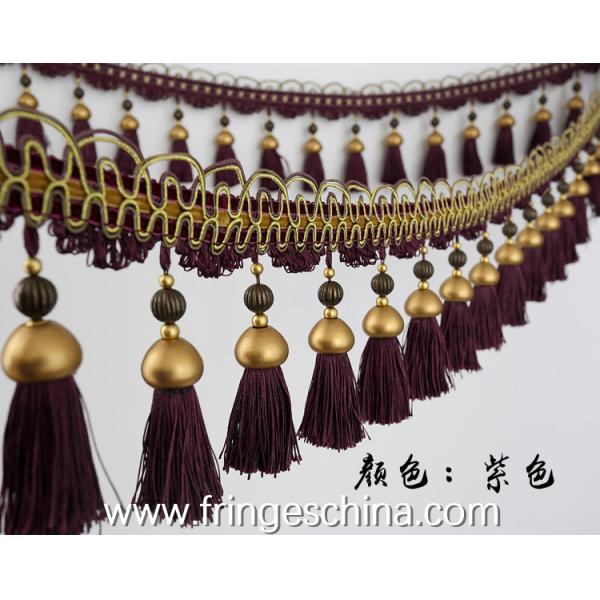Handmade fashionable chain beads lace tassels fringes for curtain/sofa/pillow/stage decoration