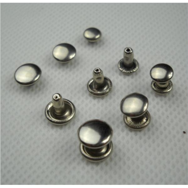 7mm silver/gold/brass high quality Metal Leather Belt double snap cap rivet button