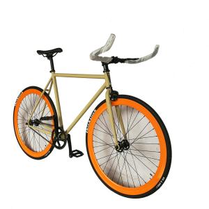 Quality 700C Hi-Ten Steel Frame Double Wall 43MM Aluminum RIM Single Speed Track Fixed Gear Bike for sale