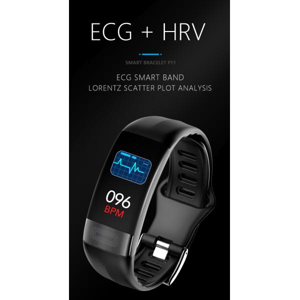 ECG PPG Pedometer HR Monitor Smart Band Fitness Tracker Watch With Blood Pressure