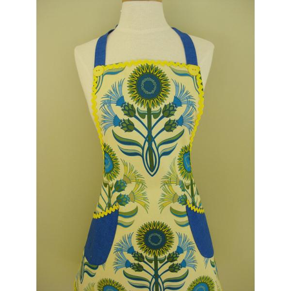 Ladies Apron, Floral Apron, Kitchen Apron, Full Cooking Apron, Gift For Women, Yellow Apron, cooking Apron, Adult Aprons