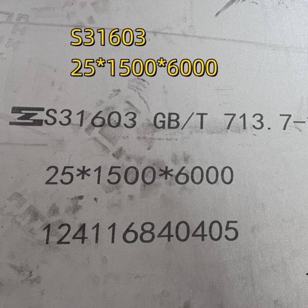 Hot Rolled S31603 316L Stainless Steel Plate NO.1 Surface With Laser Cutting25*1500*6000mm