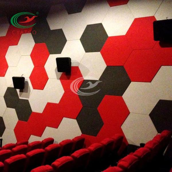 Theatre Wall PET Hexagon Acoustic Panels Mildewproof Sound Absorption