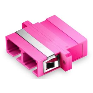 10G Duplex OM4 Plastic Fiber Optic Adapter Multimode With Flange