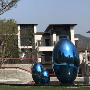 Electroplating Swimming Pool Fountain Statues Eggs Stainless Steel Modern