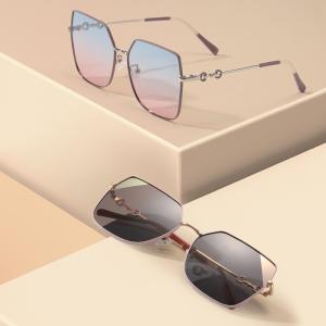 Women Men Oversized Polarized Sunglasses Square Large Metal