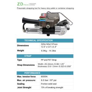 6000N 32mm Tape Pneumatic Plastic Strapping Tool PET Packing Tools