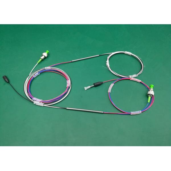 Fiber coupler, made in China, 2x2 port, 5% tap port, 900um loose tube, 1m fiber length.