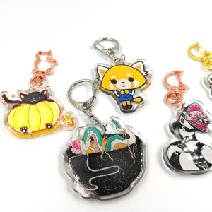 Customized Glitter Double sided Acrylic keychain Printing Epoxy Charm Keychain
