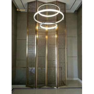 Ss304 201 Gold Hairline Stainless Steel Room Divider Decoration Screen