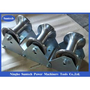 China Galvanized Frame Cable Pulling Roller With Three Aluminum Wheel on sale