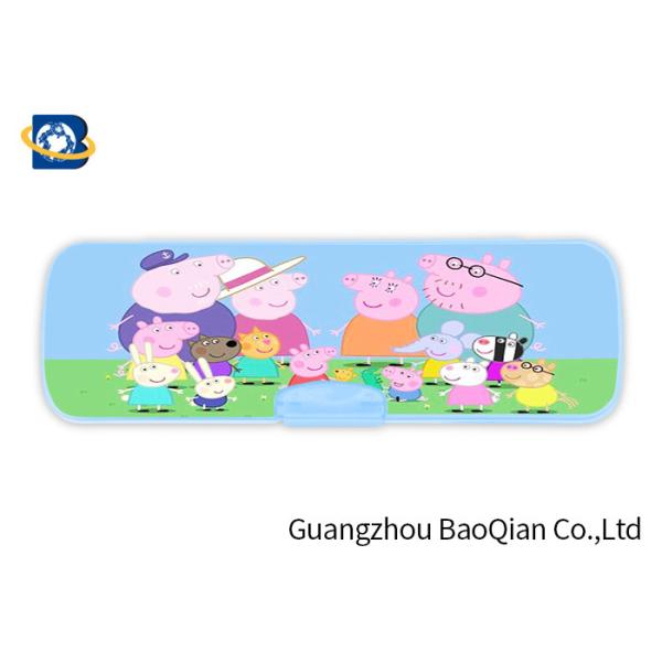 Peppa Pig 3D Picture 3D Lenticular Printing Service Plastic Pencil Box For Kids