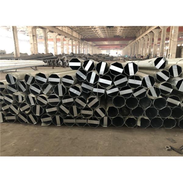OEM Steel Electric Pole With Flange Connection Transmission Lines Project Use