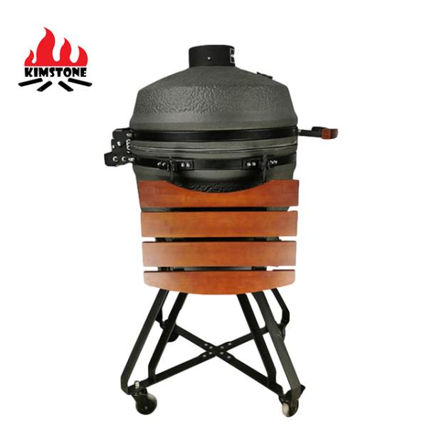 KIMSTONE New Design XL XXL 22 Inch Foam Glazing Matte Black Grey Charcoal Bbq Grill Kamado Smoker