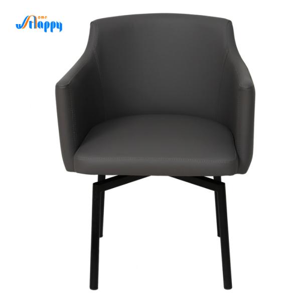Buy Modern Black Swivel Dining Chairs Customized With Metal Legs Dc-7528 at wholesale prices