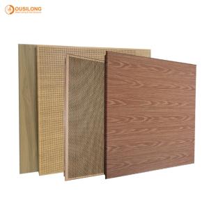 Wooden Drop Down Acoustical Aluminium Ceiling Tiles / Commercial False Metal