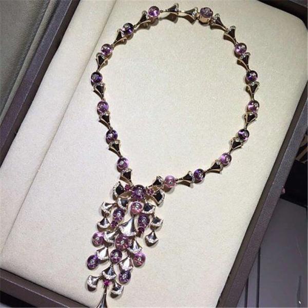 Real low price and high quality jewels B necklace 18k gold white gold yellow gold rose gold diamond necklace