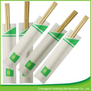Disposable 21cm Natural Tensoge Bamboo Chopsticks; Open Paper Packing