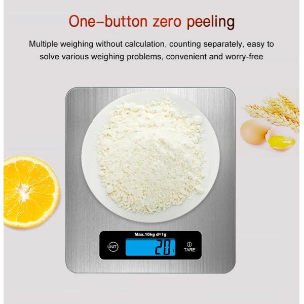 10kg Steel Kitchen Scale Digital Kitchen Food Weighing Scale Electronic Baking Scale