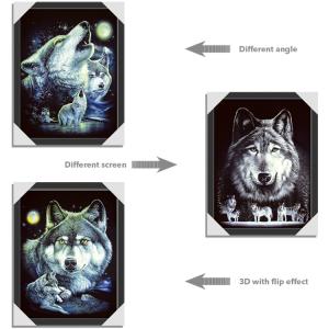 30x40cm Cool Wolves 3D Lenticular Poster For Gifts And Home Decoration