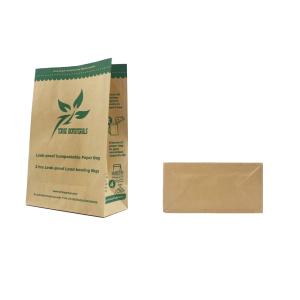 Shopping and Packaging Eco-friendly Kraft Paper Bag with PE Plastic Type