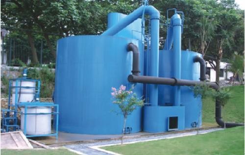 Blue Automatic Valveless Gravity Filter For Sewage Treatment