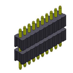 Pin Header Connector 1.27mm Serise Single Row Stack Straight Type 1*2PIN To 1