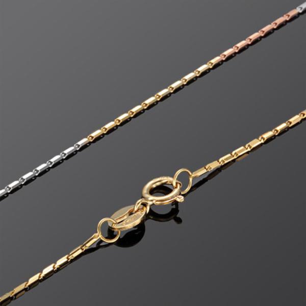 Buy 18K Rose Yellow White Three Tone Gold Chain Women Necklace (NG0112) at wholesale prices