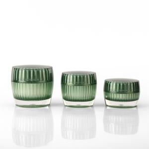Green Face Cream Empty PET 15g Plastic Makeup Jars