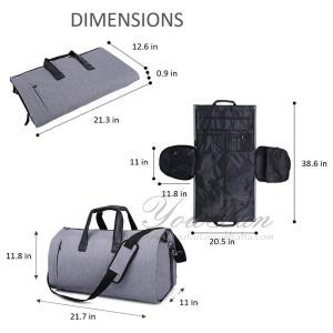 Custom Carry On Duffel Bag , Convertible Suit Garment Travel Bag