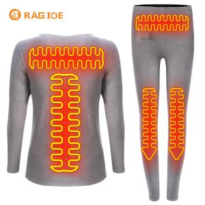 Female Electric Heating Base Layer Heated Thermal Underwear Suit for Winter