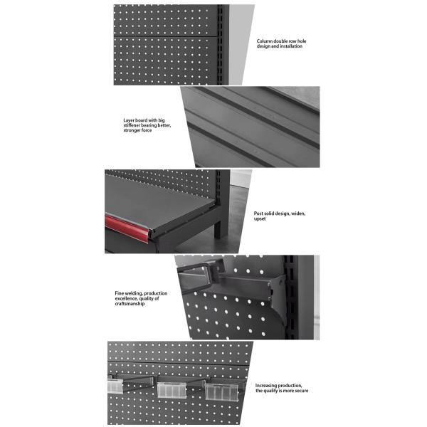 Cold Rolled Steel Supermarket Display Shelving With Customized Logos And Stable Structure