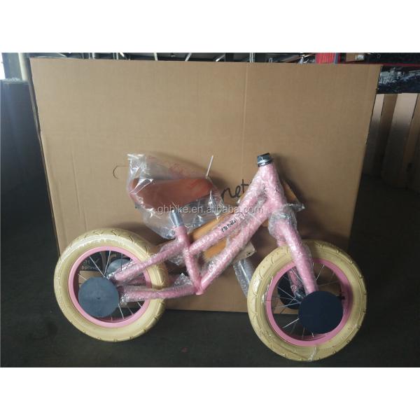 12 Inch Foam Tire Kids' Balance Bike Yellow Color Load Capacity 70kg Front Wicker Basket