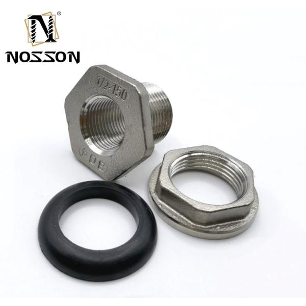 Stainless Steel SS304 Casting Bulkhead Tank Fitting with Nipple Connector Type 3/4" Female and Long-lasting Solution