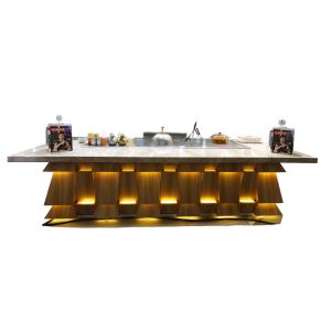Commercial Teppanyaki Grill Table with 20mm Thick Food-Grade Alloy Steel 2200