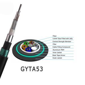 Direct Burial GYTA53 Multimode Underground Fiber Optic Cable 250um