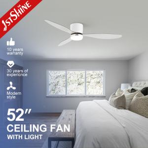 52 Inch Natural Wind LED Ceiling Fan with Remote Control Space Saving White ABS Blades