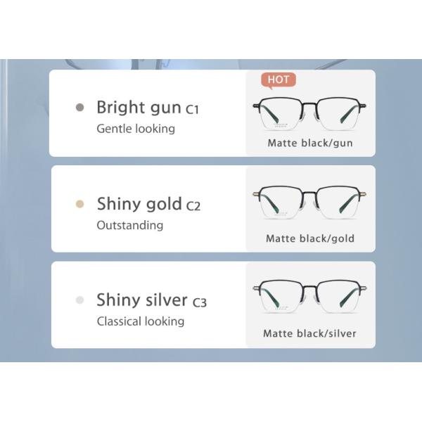 Men Titanium Frame Glasses , OEM Transparent Half Frame Glasses