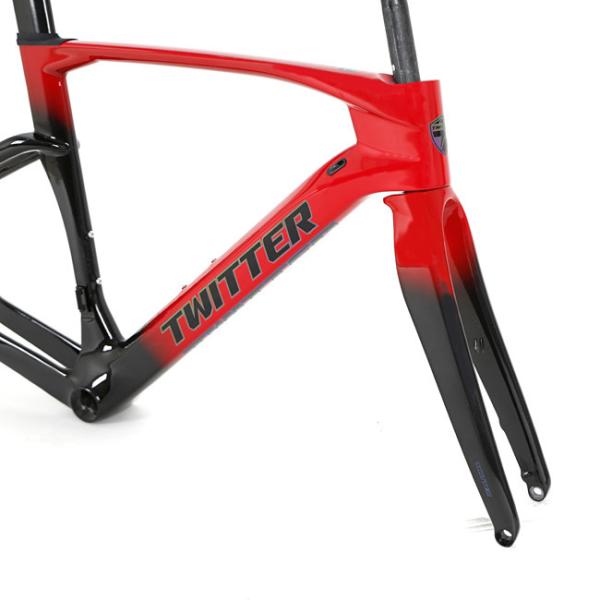 45cm Carbon Road Bike Frame , Hybrid Bike Frameset For 700x40C Tyre