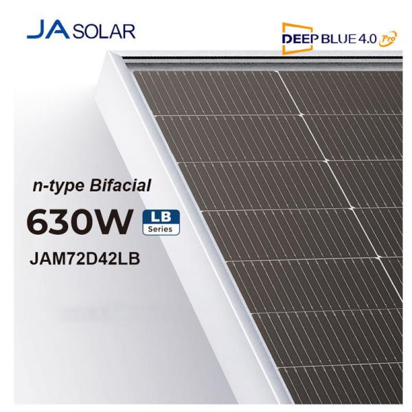 Buy JA Solar JAM72D42 LB 610 615 620 625 630 635 Watts Bifacial Double Glass N type TOPCon Solar Panel at wholesale prices