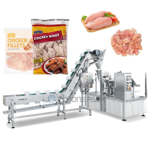 Buy Frozen Food Granule Packing Machine Chicken Wings Chicken Feet Packaging at wholesale prices