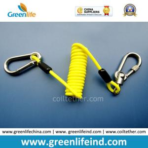Safety Lanyard Spring Coil Cable Heavy Duty W/Steel Carabiner