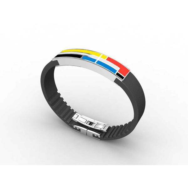 Top Quality Europe Fashion Stainless Steel Genuine Leather Silicone Bangle